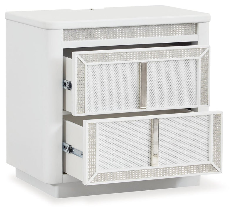 Chalanna - Two Drawer Night Stand - White - R&R Furniture Gallery (Fountain Valley, CA)