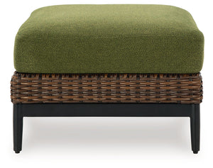 Horizon Hall - Ottoman With Cushion - Brown / Green - R&R Furniture Gallery (Fountain Valley, CA)