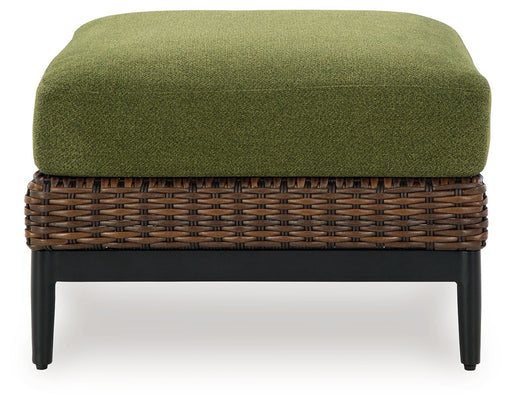Horizon Hall - Ottoman With Cushion - Brown / Green - R&R Furniture Gallery (Fountain Valley, CA)