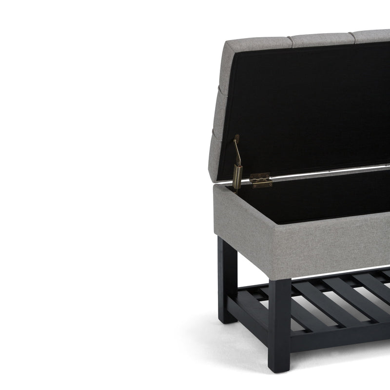 Saxon - Upholstered Transitional Storage Ottoman Bench - R&R Furniture Gallery (Fountain Valley, CA)