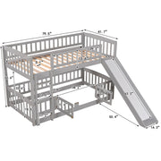 Low Bunk Bed With Slide, Fence And Ladder - R&R Furniture Gallery (Fountain Valley, CA)