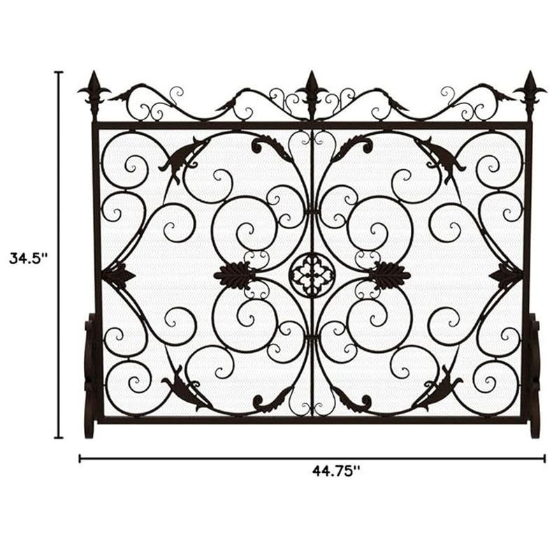 Darcie - Wrought Fireplace Screen, Ornate Design - R&R Furniture Gallery (Fountain Valley, CA)