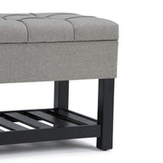 Saxon - Upholstered Transitional Storage Ottoman Bench - R&R Furniture Gallery (Fountain Valley, CA)