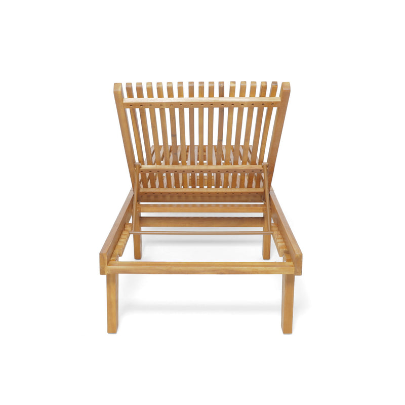 Nadine - Stylish Chaise Lounge Chair - Teak - R&R Furniture Gallery (Fountain Valley, CA)