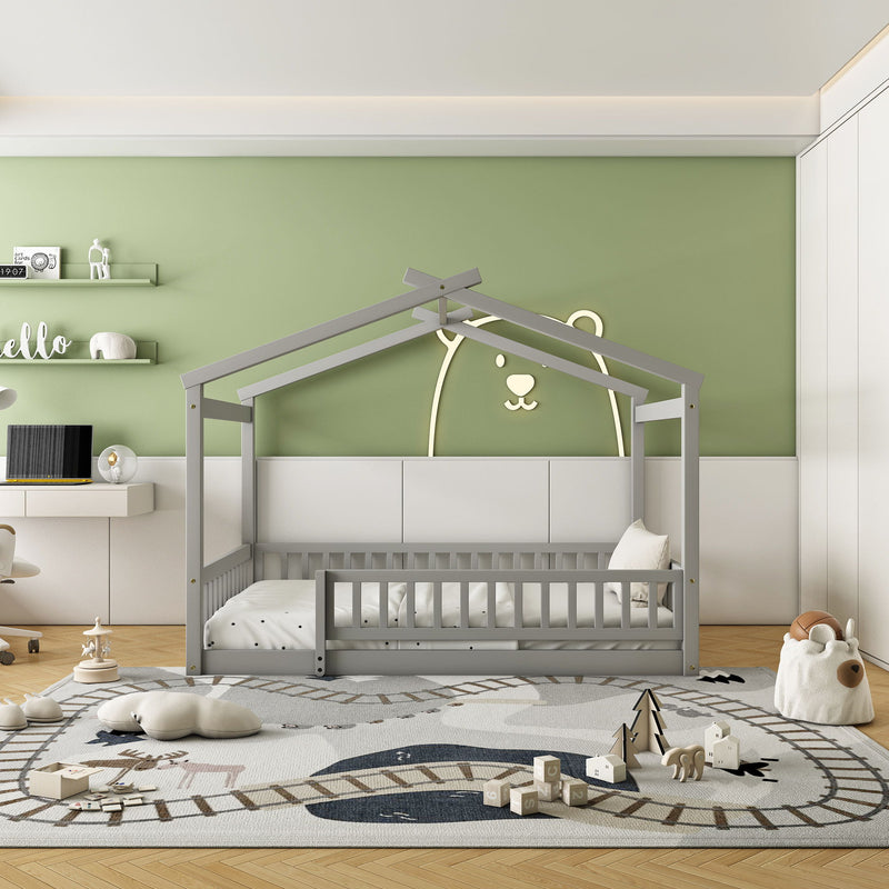 Bed House Bed Frame With Fence - R&R Furniture Gallery (Fountain Valley, CA)
