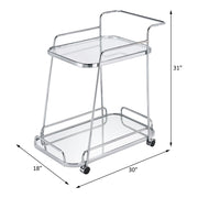 Aegis - Serving Cart - Clear Glass & Chrome - R&R Furniture Gallery (Fountain Valley, CA)