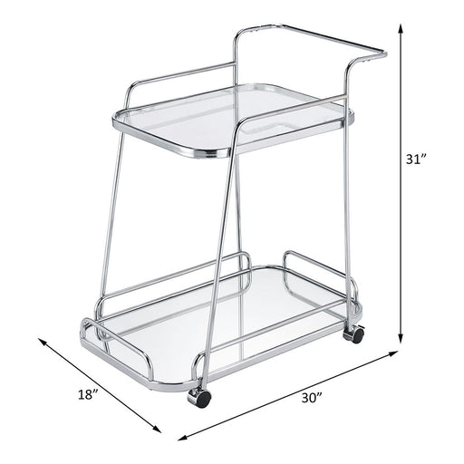 Aegis - Serving Cart - Clear Glass & Chrome - R&R Furniture Gallery (Fountain Valley, CA)