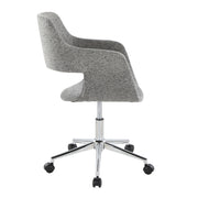 Lumi Source Margarite contemporary office task chair with black fabric seat and adjustable armrests, suitable for modern desks.