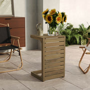 Aluminum Outdoor C - Shaped Side Table For Patio - R&R Furniture Gallery (Fountain Valley, CA)
