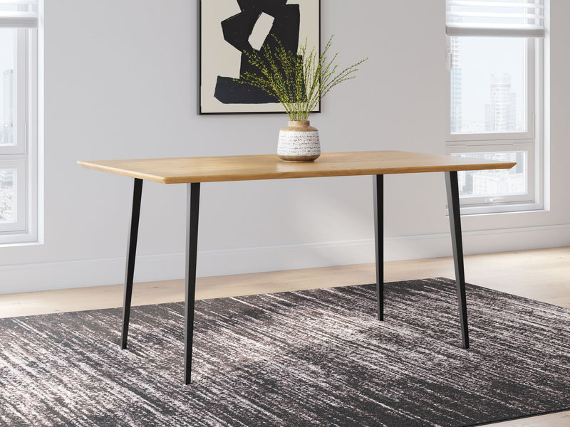 Gretlynn - Rectangular Dining Room Table - Black / Natural - R&R Furniture Gallery (Fountain Valley, CA)