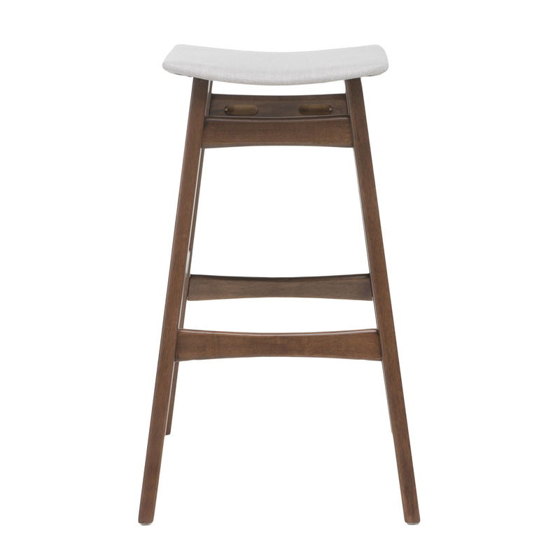 Mid Century Modern Bar Stool Set With Upholstered Seating