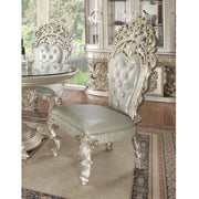 Sandoval - Side Chair (Set of 2) - Beige Synthetic Leather & Champagne - R&R Furniture Gallery (Fountain Valley, CA)