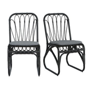 Outdoor Wicker Dining Chairs With Washable Cushion (Set of 2) - R&R Furniture Gallery (Fountain Valley, CA)