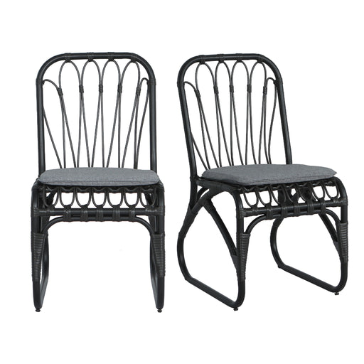 Outdoor Wicker Dining Chairs With Washable Cushion (Set of 2) - R&R Furniture Gallery (Fountain Valley, CA)