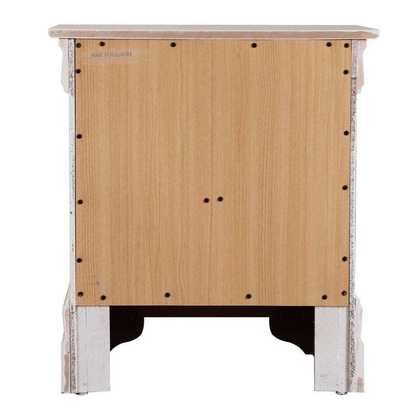 Louis Phillipe wood accent nightstand by Glory Furniture with a sleek design and natural wood finish.