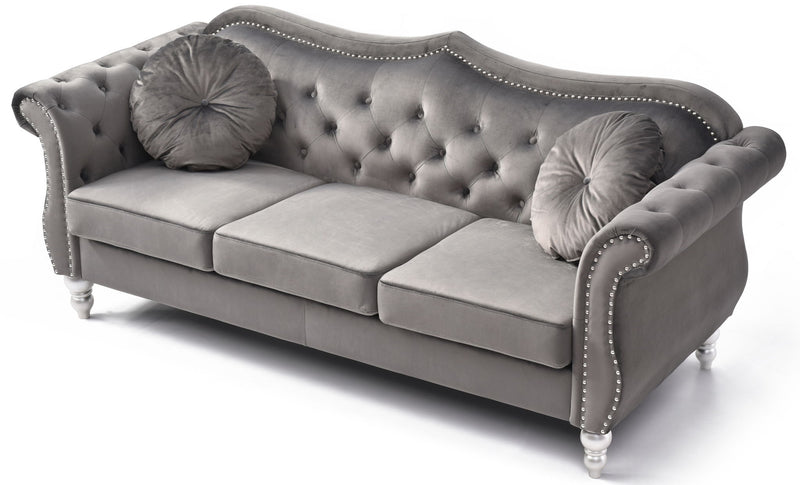Glory Furniture Hollywood stationary sofa with plush cushions and elegant design, perfect for modern living rooms.