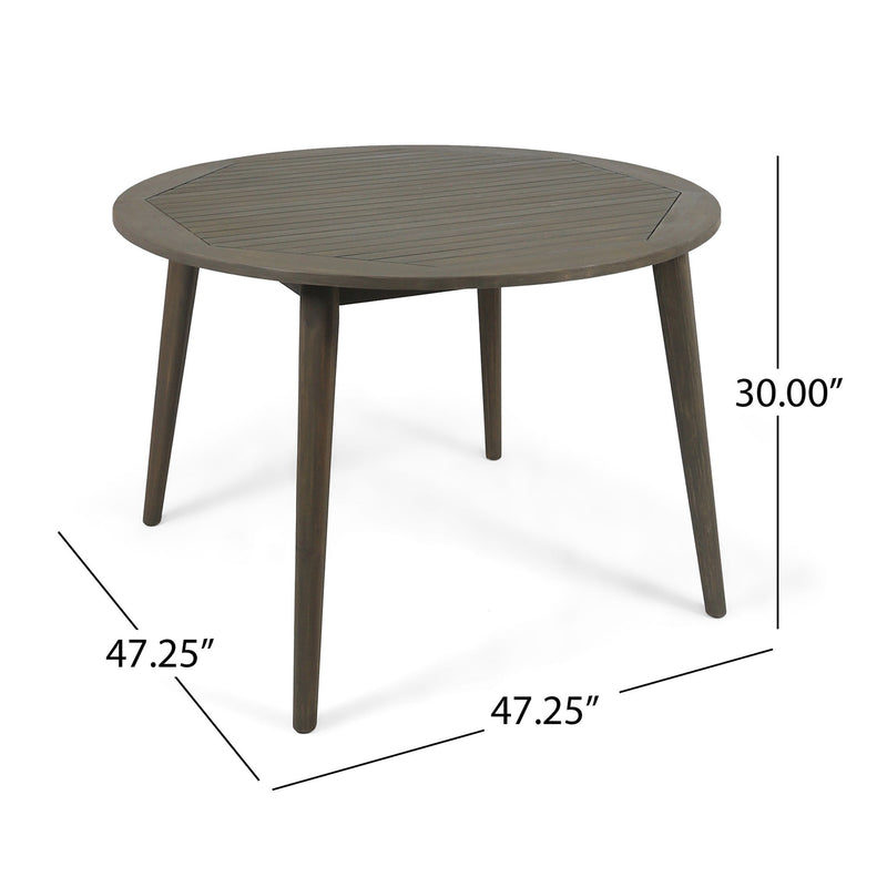 Modern Noble House Stamford outdoor dining table with a sleek design, featuring a spacious surface and sturdy legs.