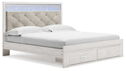 Signature Design by Ashley Altyra upholstered 7-piece bedroom set with storage beds, dressers, and nightstands in a modern style.