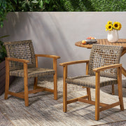 Outdoor Dining Chair Acacia Wood Frame (Set of 2) - R&R Furniture Gallery (Fountain Valley, CA)