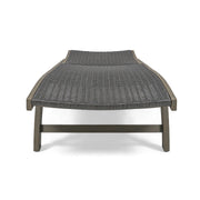 Outdoor Chaise Lounge With Pull Out Tray And Wicker Seat - Gray - R&R Furniture Gallery (Fountain Valley, CA)