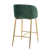 Lumi Source Fran set of 2 contemporary pleated counter stools with fixed height, stylish design for modern kitchen or bar area.