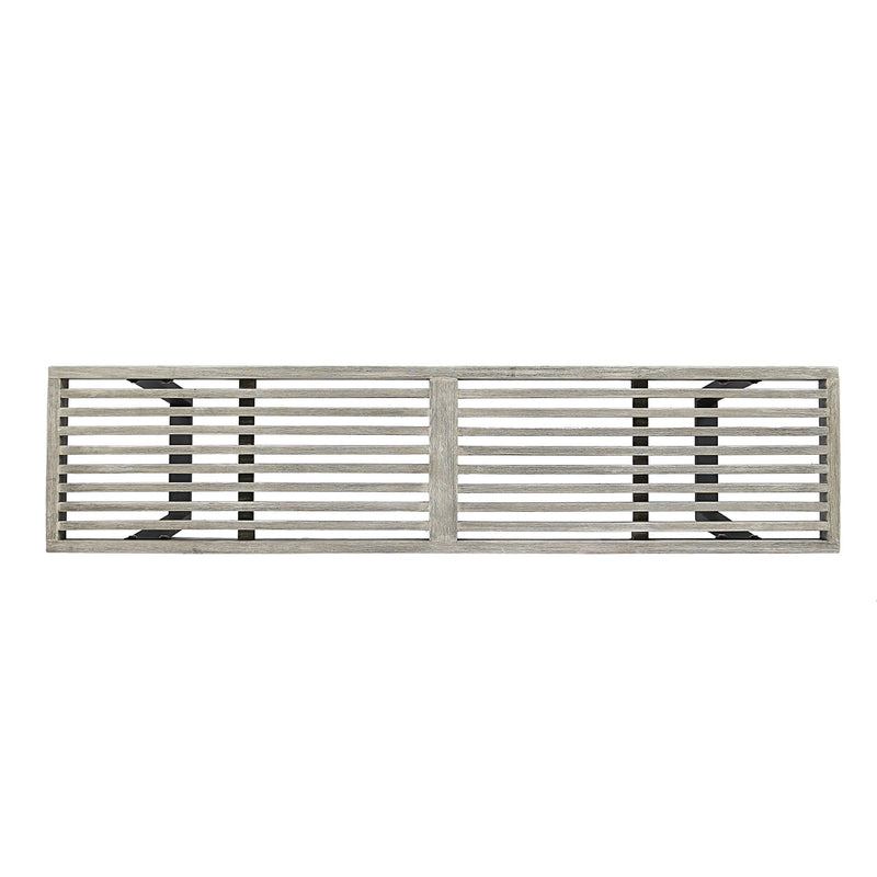Noble House Intrinsic outdoor dining bench with slat top, sturdy wooden bench for patio or garden seating.