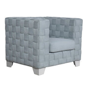 Saree - Chair - Light Teal Chenille & White - R&R Furniture Gallery (Fountain Valley, CA)