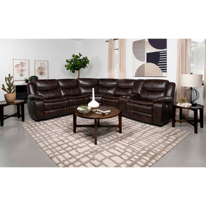 Mclean - Power Reclining Sectional Sofa With Storage Console - Dark Brown