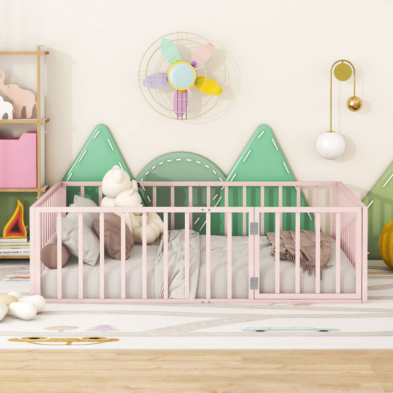 Metal Floor Bed Frame With Fence And Door - R&R Furniture Gallery (Fountain Valley, CA)