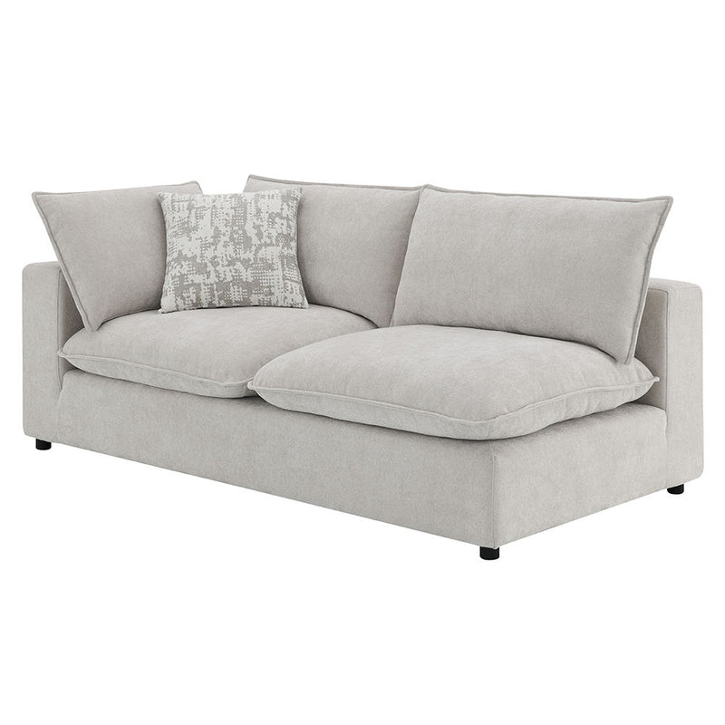 Marisa - Modular Left Facing Loveseat With 2 Pillows - Beige Boucle - R&R Furniture Gallery (Fountain Valley, CA)