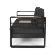 Giovanna - 3 Seater Sofa With Aluminum Frame And Water Repellence Cushions - Black - R&R Furniture Gallery (Fountain Valley, CA)