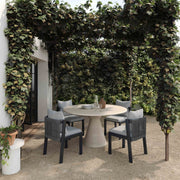 Fern - Textured Faux Plaster Concrete Indoor / Outdoor Round Dining Table - Beige - R&R Furniture Gallery (Fountain Valley, CA)