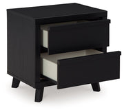 Danziar - Two Drawer Night Stand - Black - R&R Furniture Gallery (Fountain Valley, CA)