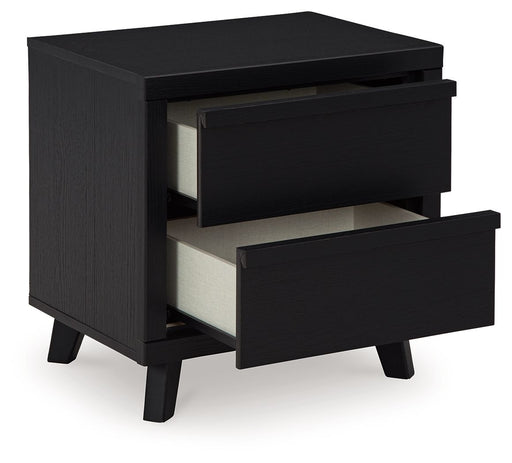 Danziar - Two Drawer Night Stand - Black - R&R Furniture Gallery (Fountain Valley, CA)
