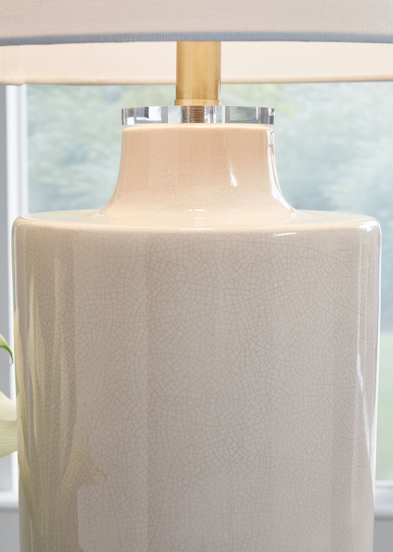Cylener - Ceramic Table Lamp - Off White - R&R Furniture Gallery (Fountain Valley, CA)