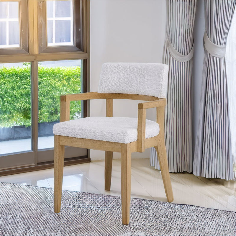Kasem - Arm Chair (Set of 2) - Gorge Fabric & Oak - R&R Furniture Gallery (Fountain Valley, CA)