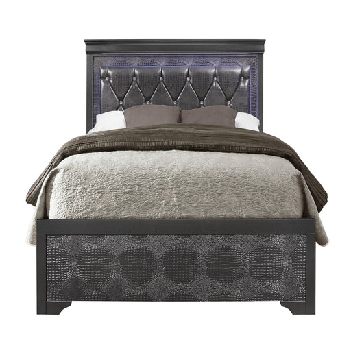 Shaker - 5 Pieces Bedroom Set With Crystal Inspired Tufted Headboard And LED Lighting - R&R Furniture Gallery (Fountain Valley, CA)