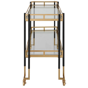 Kentmore - Modern Bar Cart - Gold
