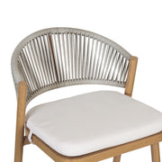 Outdoor Bar Height Metal Frame Counter Stools With Scallop Shaped Backrest & Water Resistant Cushions - R&R Furniture Gallery (Fountain Valley, CA)