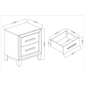 Harry - Nightstand With 2 Drawers - Brown