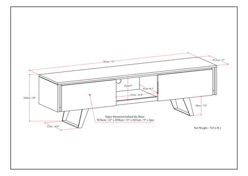 Lowry - Handcrafted TV Media Stand - Walnut - R&R Furniture Gallery (Fountain Valley, CA)