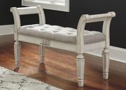 Realyn - Accent Bench - Antique White - R&R Furniture Gallery (Fountain Valley, CA)