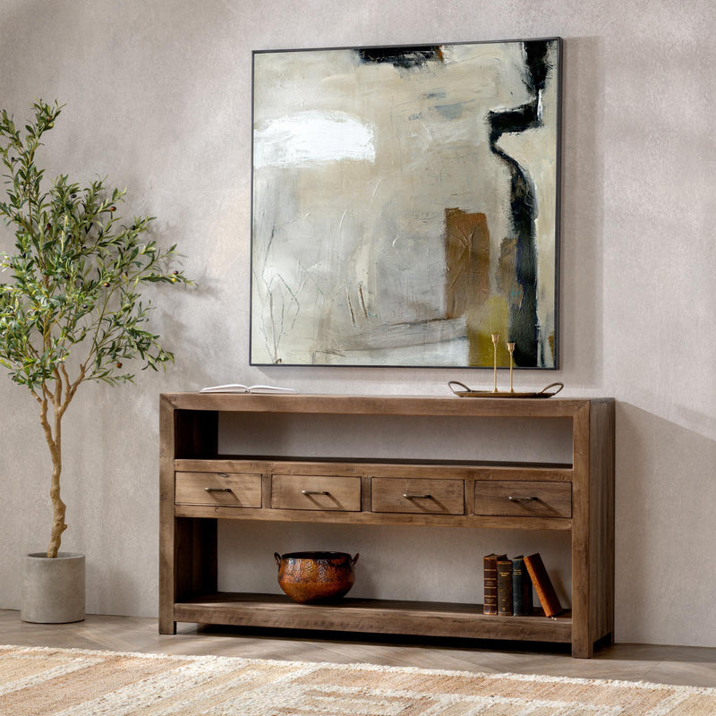 Mattai - 4 Drawer Console Table - Natural - R&R Furniture Gallery (Fountain Valley, CA)