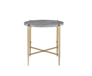 Tainte - End Table - Faux Marble Top & Champagne - R&R Furniture Gallery (Fountain Valley, CA)