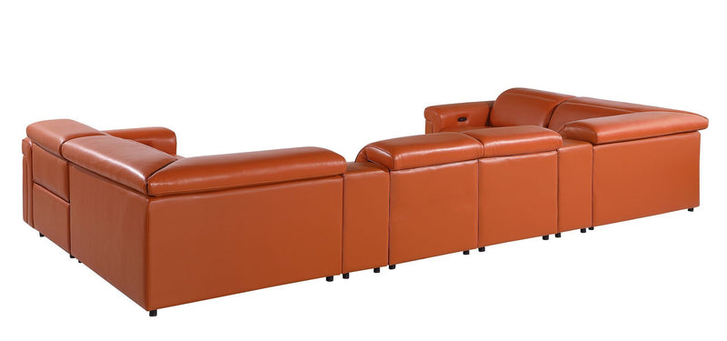 1126 - 8-Piece U-Shaped Sectional Sofa In With 2 Power Recliners & Power Headrests