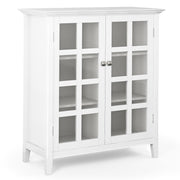 Handcrafted Acadian medium storage cabinet by Simpli-Home, featuring a natural wood finish and stylish accent cabinet design.