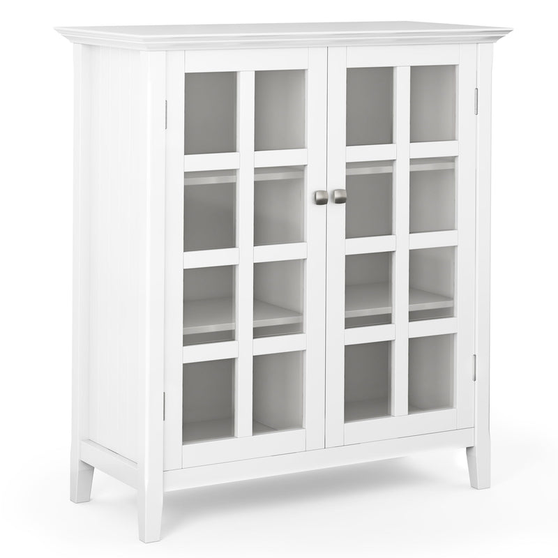 Handcrafted Acadian medium storage cabinet by Simpli-Home, featuring a natural wood finish and stylish accent cabinet design.