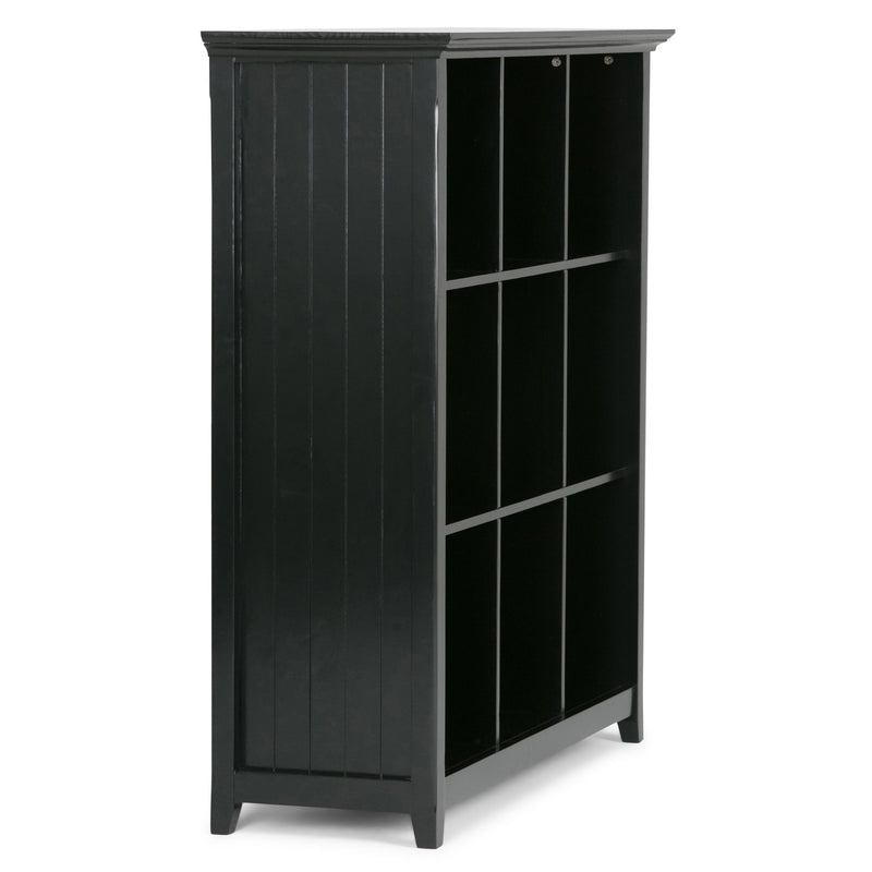 Two handcrafted cube storage organizers by Simpli-Home, featuring open compartments for versatile storage and display.