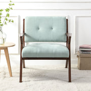 Modern Accent Chair With Plush Cushions, Angled Arm Design - Green - R&R Furniture Gallery (Fountain Valley, CA)
