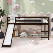 DreamHaus loft bed with slide, featuring a multifunctional design, sturdy frame, and playful slide for kids' bedroom fun.